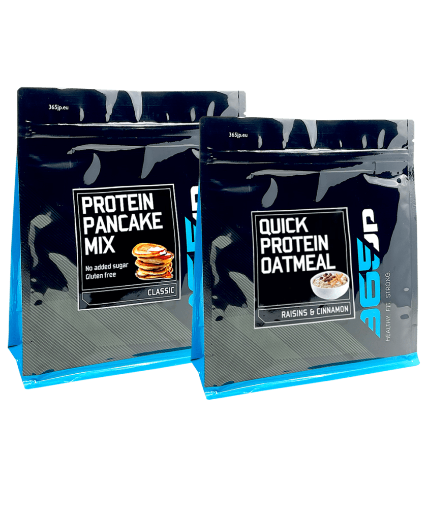 Pancake flour with protein and instant protein oatmeal